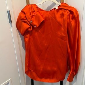 Satin orange Zara blouse